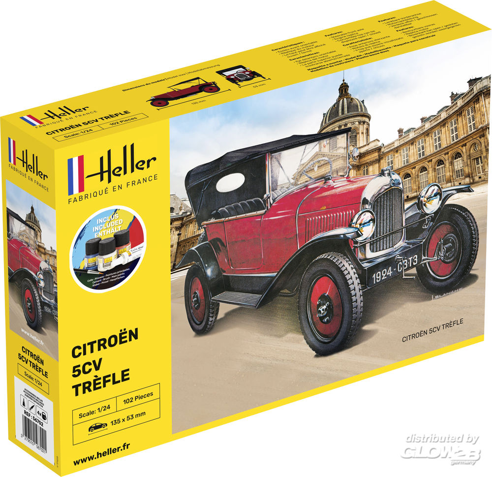 Byggmodell bil - Citroen Trefle, F&auml;rg mm - 1:24 - Heller
