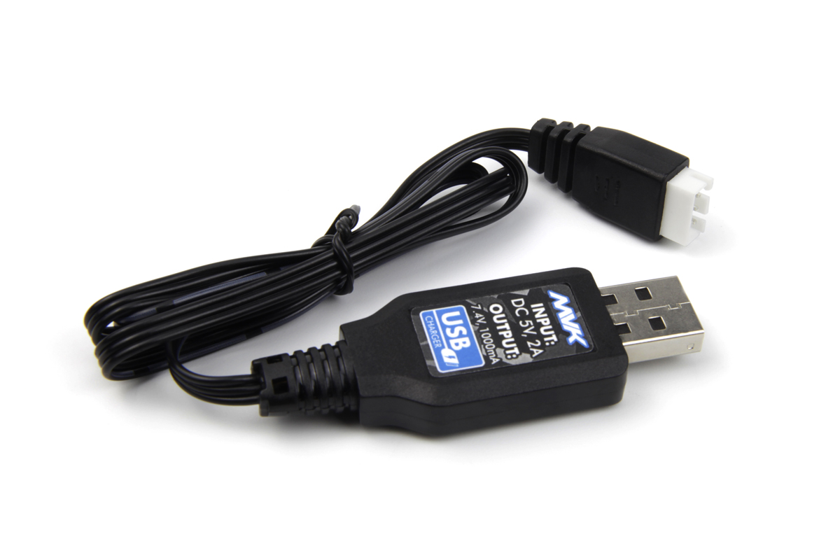 Batteriladdare - 7,4V LiPo - USB Laddare 1A - MV