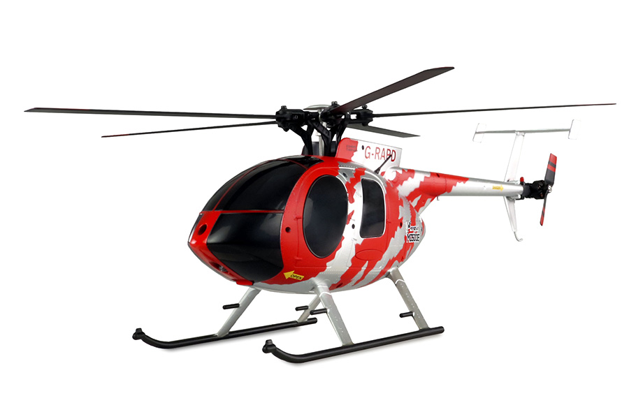 Radiostyrd helikopter - AFX MD500E BL - 2,4Ghz - 6G - 4ch - R&ouml;d/silver - RTF