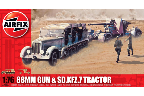 Byggmodell stridsfordon - 88mm Gun och SD.KFZ.7 - 1:76 - Airfix