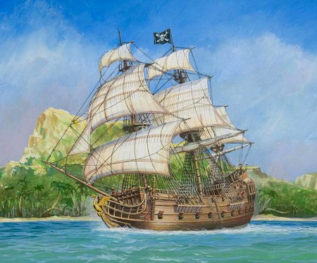 Byggmodell båt - Pirate Ship Black Swan - 1:350 - Zv