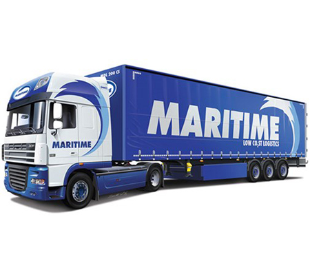 Byggmodell lastbil - DAF XF105 with MARITIME Trailer - 1:24 - IT