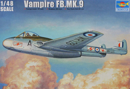 Byggmodell flygplan - Vampire FB.MK.9 J 28 SE decal - 1:48 - TR